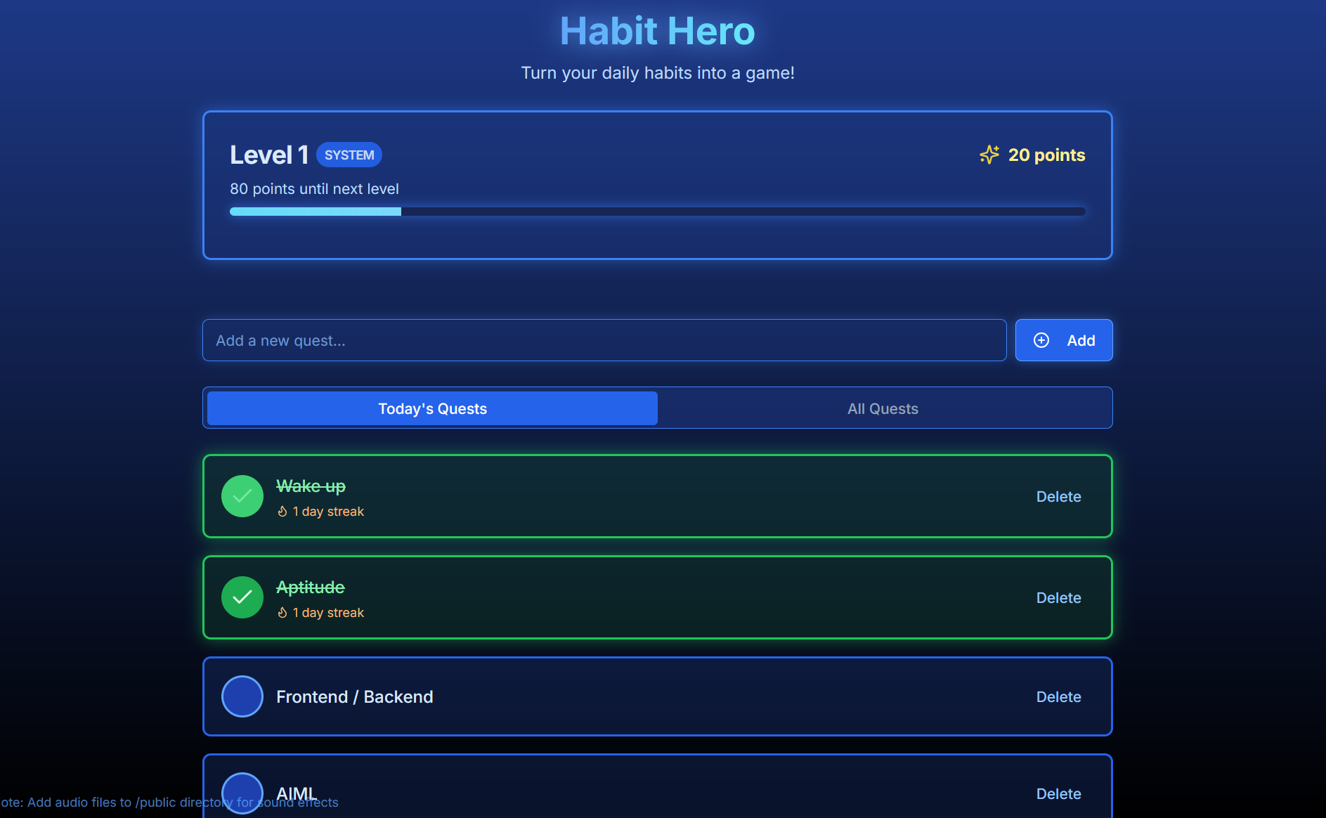 Gamifying Habit Tracker